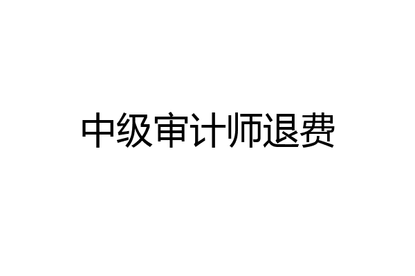 中级审计师退费
