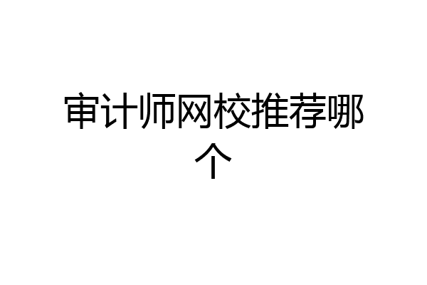 审计师网校推荐哪个