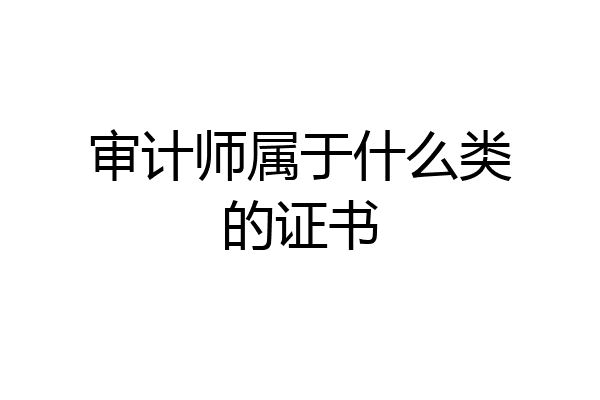 审计师属于什么类的证书