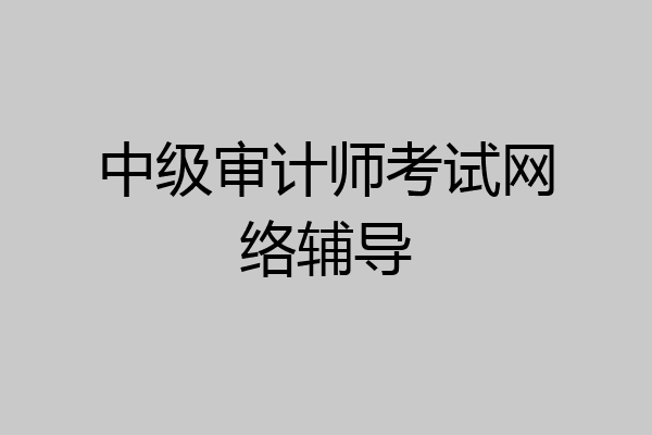 中级审计师考试网络辅导