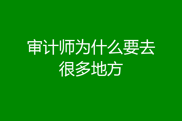 审计师为什么要去很多地方