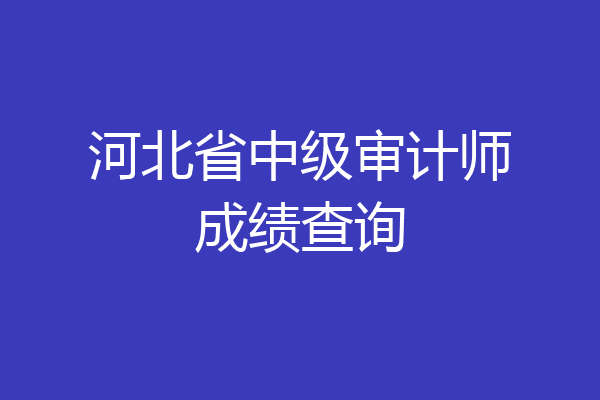河北省中级审计师成绩查询