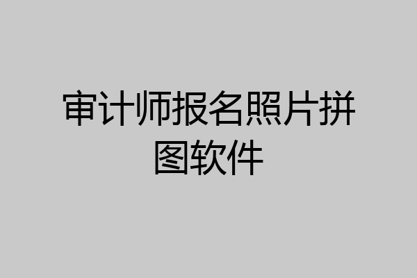 审计师报名照片拼图软件