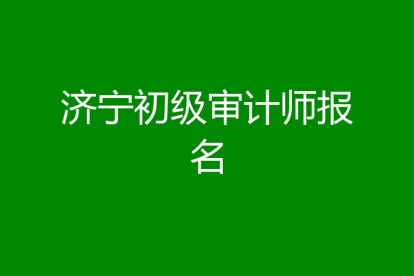 济宁初级审计师报名