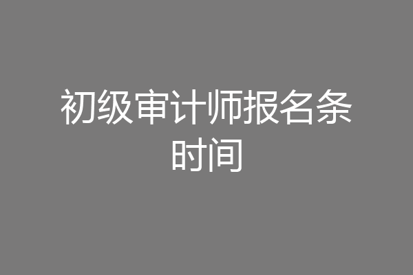初级审计师报名条时间