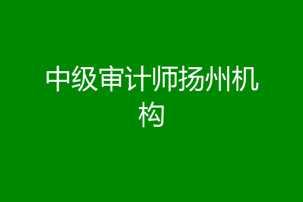 中级审计师扬州机构