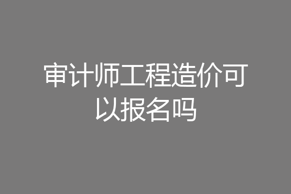审计师工程造价可以报名吗