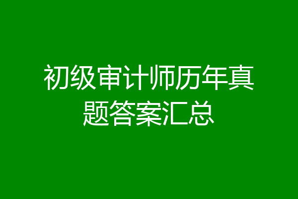 初级审计师历年真题答案汇总