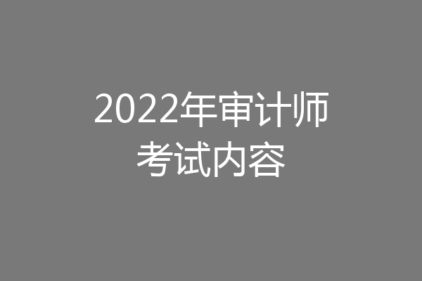 2022年审计师考试内容