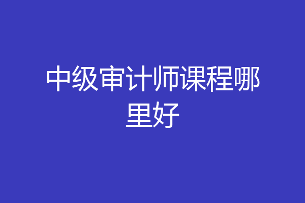 中级审计师课程哪里好