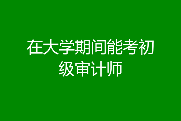 在大学期间能考初级审计师