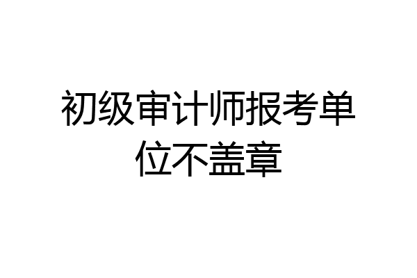 初级审计师报考单位不盖章