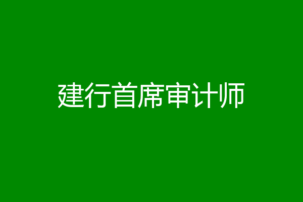 建行首席审计师