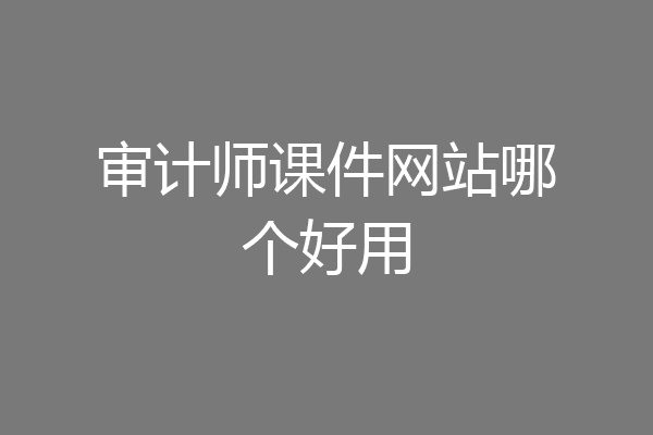 审计师课件网站哪个好用