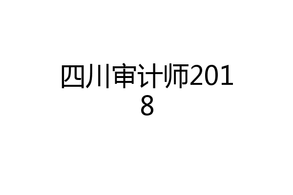 四川审计师2018
