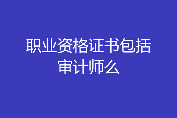 职业资格证书包括审计师么