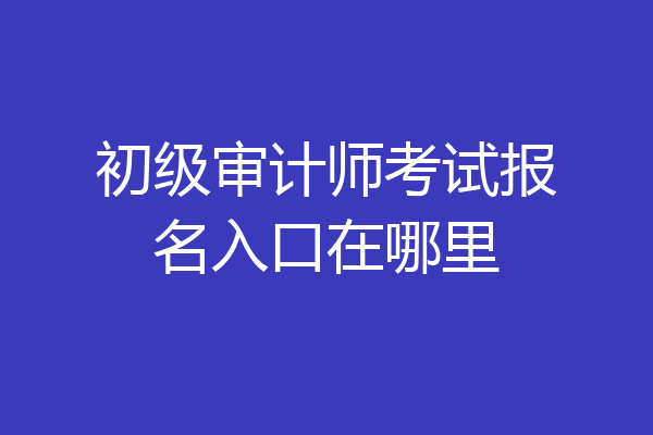 初级审计师考试报名入口在哪里