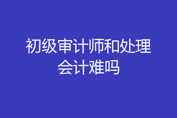 初级审计师和处理会计难吗