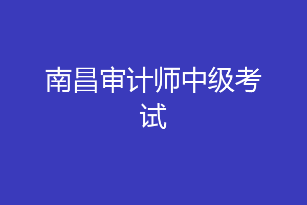 南昌审计师中级考试