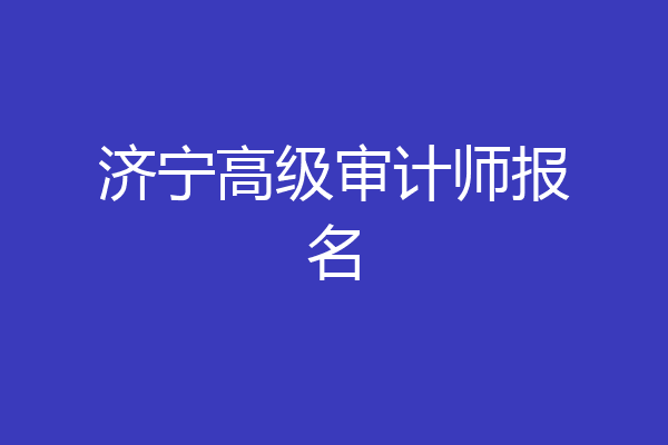 济宁高级审计师报名