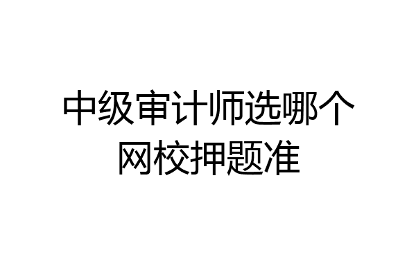 中级审计师选哪个网校押题准