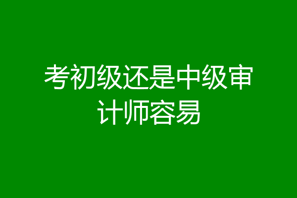 考初级还是中级审计师容易