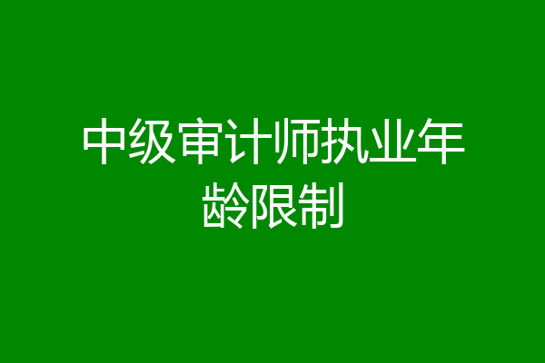 中级审计师执业年龄限制