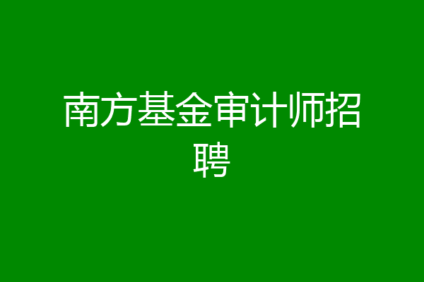 南方基金审计师招聘