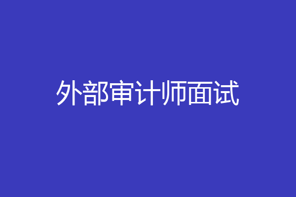 外部审计师面试