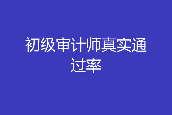 初级审计师真实通过率