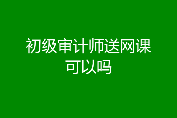 初级审计师送网课可以吗