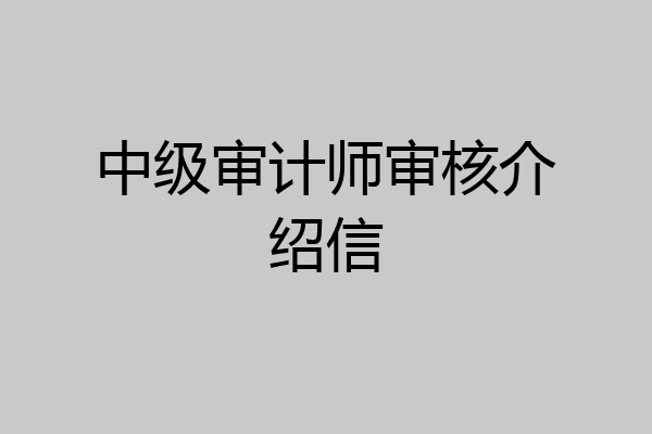 中级审计师审核介绍信