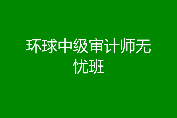 环球中级审计师无忧班