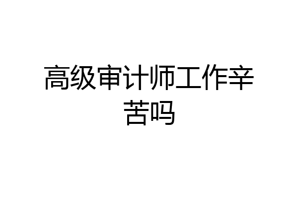 高级审计师工作辛苦吗