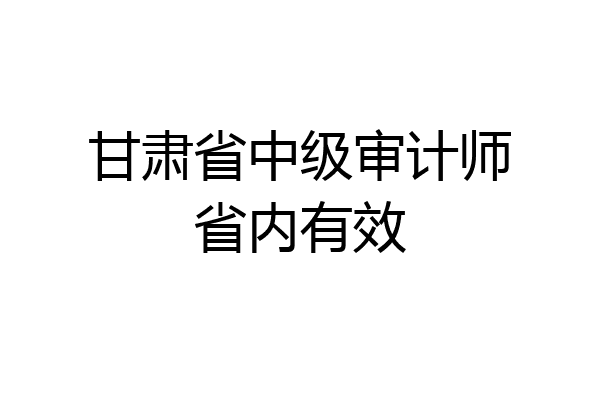 甘肃省中级审计师省内有效
