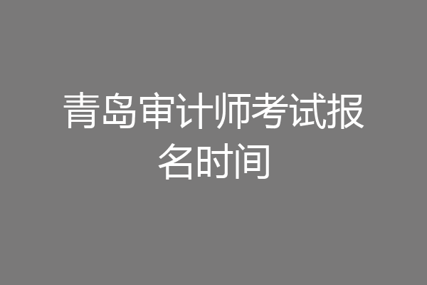 青岛审计师考试报名时间