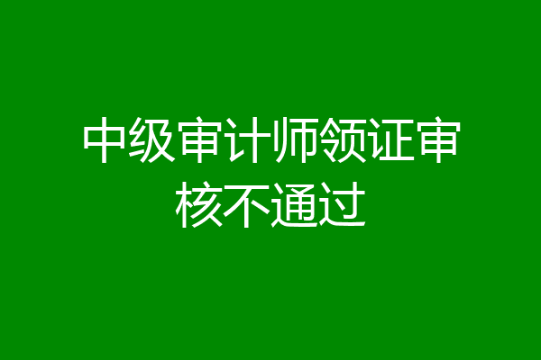 中级审计师领证审核不通过