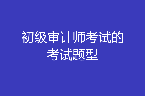 初级审计师考试的考试题型