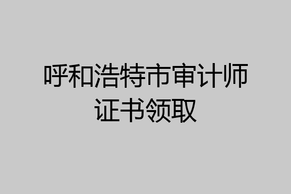 呼和浩特市审计师证书领取