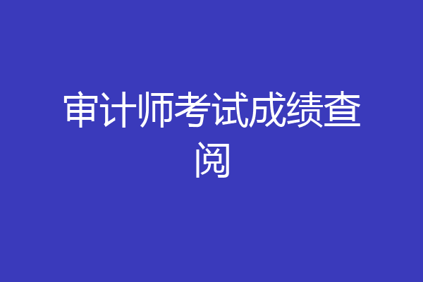 审计师考试成绩查阅