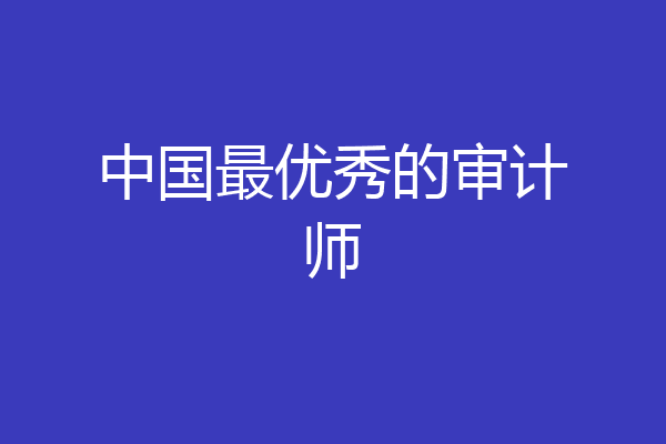 中国最优秀的审计师