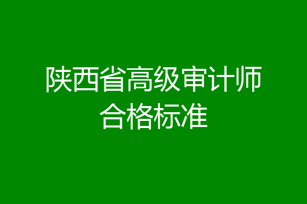 陕西省高级审计师合格标准