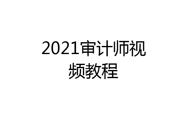 2021审计师视频教程