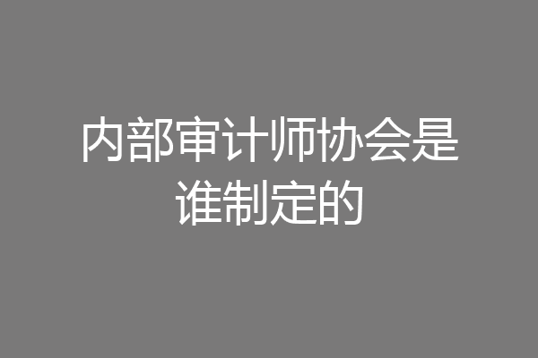 内部审计师协会是谁制定的
