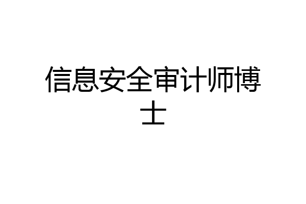 信息安全审计师博士