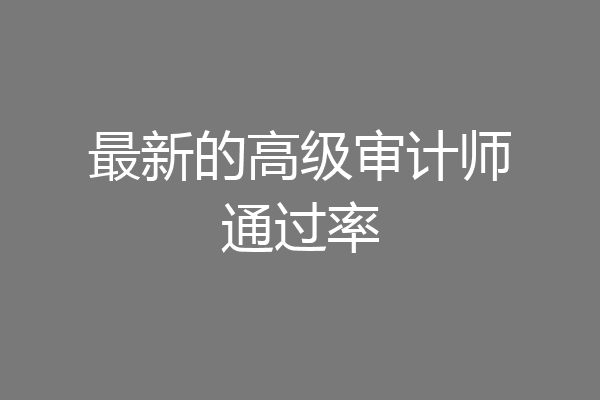 最新的高级审计师通过率