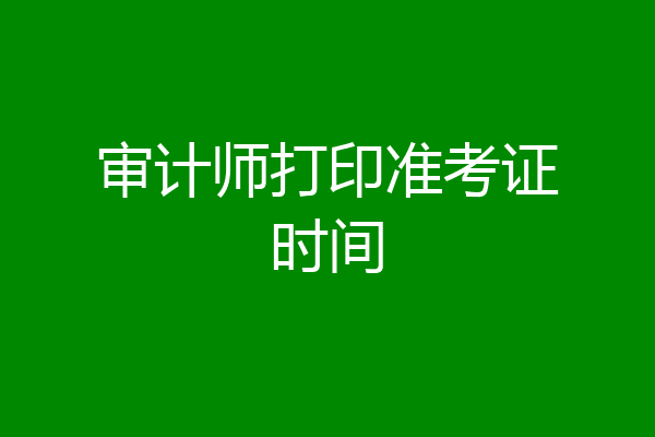 审计师打印准考证时间