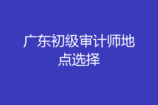 广东初级审计师地点选择