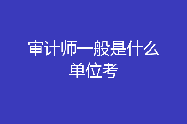 审计师一般是什么单位考
