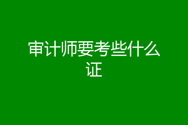 审计师要考些什么证
